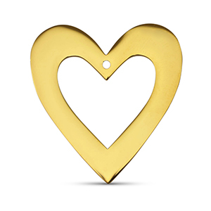 Stainless steel charms heart Gold
