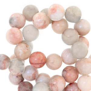 Natural stone beads Calcite and Marble 8mm Vintage Rose Multicolour