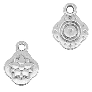 DQ European metal charms flower Antique Silver (nickel free)