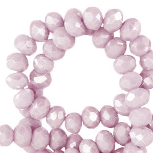 Top faceted beads 4x3mm disc Sweet Lilac Purple-Pearl Shine Coating