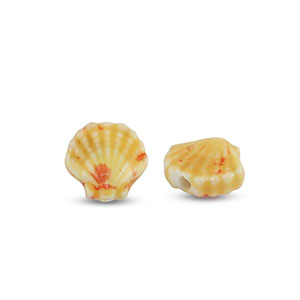 Beads Ceramic shell Orange-Red