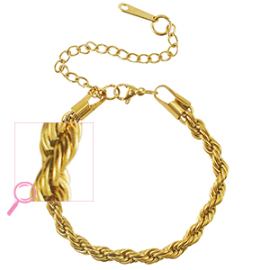 Stainless steel bracelets twisted Gold
