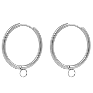 Stainless steel earrings creole 20mm Silver