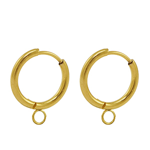Stainless steel earrings creole 16mm Gold