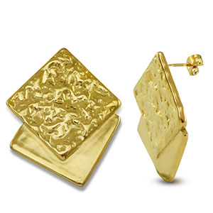 Stainless steel earrings / earpin square Gold