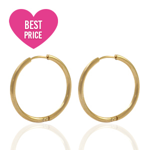 Stainless steel earrings creole 20mm Gold