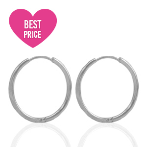 Stainless steel earrings creole 15mm Silver