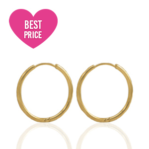 Stainless steel earrings creole 13mm Gold