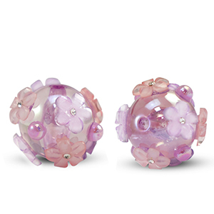 Acrylic beads flower Purple-pink