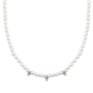 Stainless steel necklaces pearls Silver