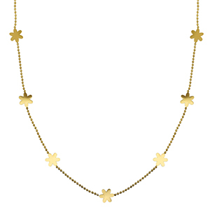 Stainless steel necklaces flower Gold
