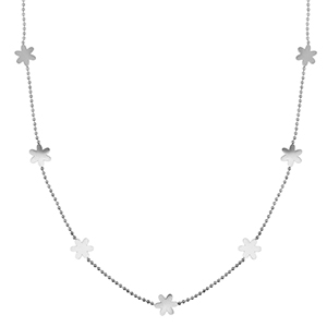 Stainless steel necklaces flower Silver