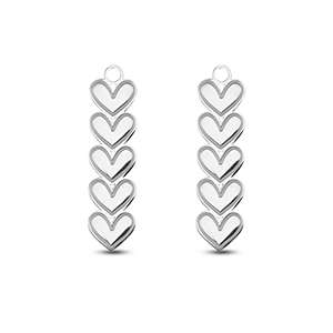 Stainless steel charms heart Silver
