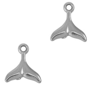 Stainless steel charms tail fin Silver