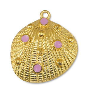 DQ European metal charms shell Light Pink-Gold (nickel free)