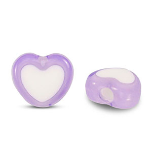 Acrylic beads heart Purple