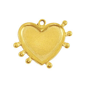 Stainless steel charms heart Gold