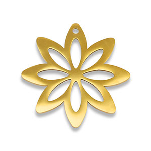 Stainless steel charms flower Gold