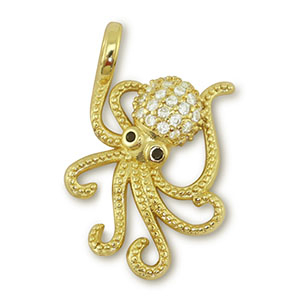 Brass TQ metal charms octopus Gold