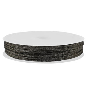 Macram&eacute; bead cord braided 0,8mm Black Metallic