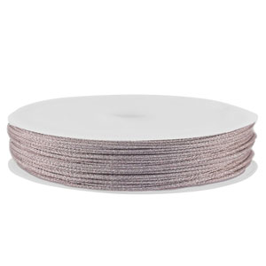 Macram&eacute; bead cord braided 0,8mm Light Purple Metallic