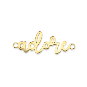 Stainless steel charms connector ''adore'' Gold