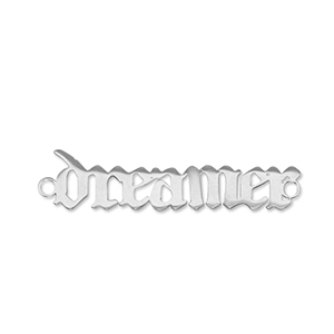 Stainless steel charms connector ''dreamer'' Silver