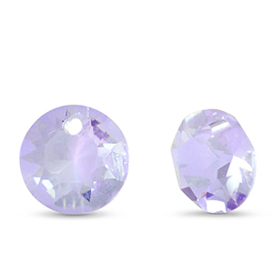 Crystal glass charms round Light Purple