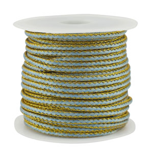 Trendy cord braided 2.3mm Light Blue-Gold