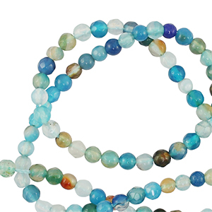 Natural stone beads 3mm faceted polished Multicolour Blue