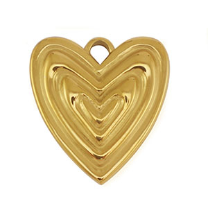 Stainless steel charms heart Gold