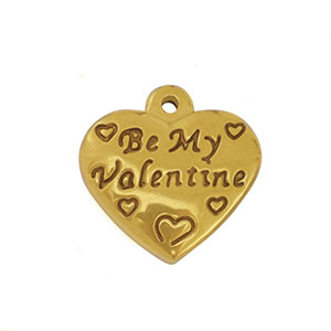 Stainless steel charms heart Gold