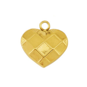 Stainless steel charms heart Gold