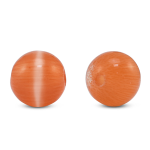 6 mm glass beads Cat's eye Orange