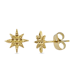 Stainless steel earrings / earpins star Gold