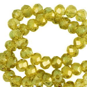 Top faceted beads 3x2mm disc Green-AB Coating
