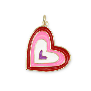 Brass TQ metal charms heart Gold-Multicolor