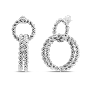 Stainless steel earrings / earpins creole Silver