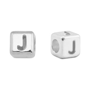 DQ J European metal letter beads Antique Silver (nickel free)