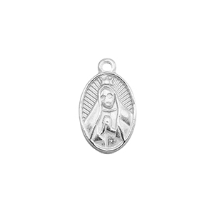 Stainless steel charms praying woman Silver