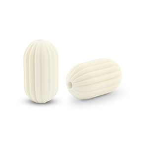 Acrylic beads oval Off White