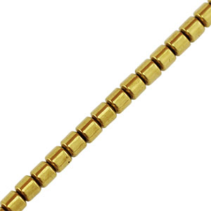 Hematite beads tube 3mm Gold