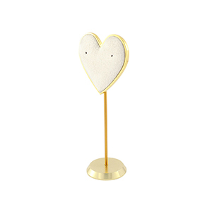 Jewellery display heart for earrings Off White-Gold