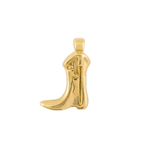 Stainless steel charms cowboy boot Gold