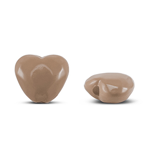Acrylic beads heart Taupe Brown
