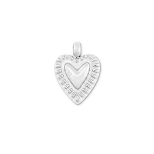 Stainless steel charms heart Silver