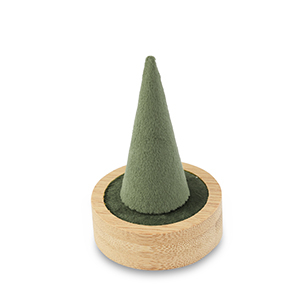 Jewellery display for rings Natural-Olive Green