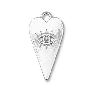 Metal charms heart Eye of Providence Silver