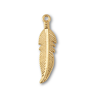 Metal charms feather Gold