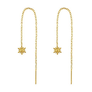 Stainless steel earrings sun Gold